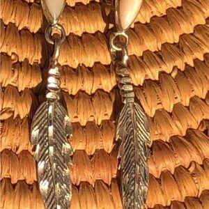 Elegant Silver Feather Earrings